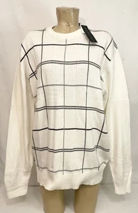 NWT $65 Oscar De La Renta Sweater L Large 50” Long Sleeve Ivory Thin Top Shirt - Picture 1 of 5