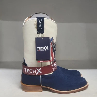 Twisted X 12" Tech X Wetern Boot Navy/Red/White/Blue Mens Size 12EE - Image 1 of 4