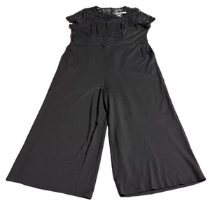 TORRID Women's Lace Sweetheart Black Ponte Culotte Jumpsuit Pockets Size 2X NWT - Picture 1 of 12