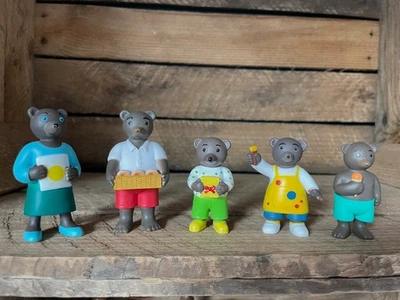 Lot de 5 figurines PVC Petit Ours Brun Bayard Presse D. Bour - Photo 1/4