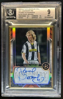 2023 Topps Museum UEFA Pavel Nedved Legendary Ink Framed Auto Ruby #18/25 BGS 9 - Image 1 of 2