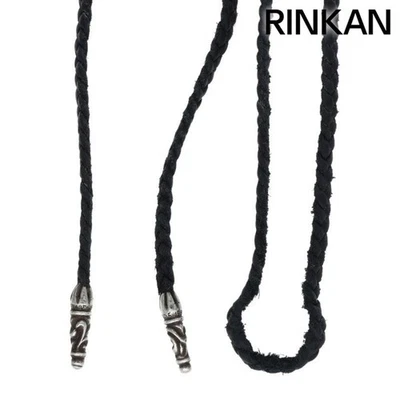 Collar de plata con hoja de desplazamiento trenzada de cuero con corazones cromados para hombre usado 162a7b72ee Foto 1 de 4