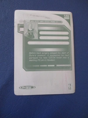 Placa de impresión total Topps 2004-05 magenta 1/1 Bob Sura #140 Rockets Foto 1 de 2