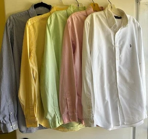 VINTAGE Ralph Lauren X-LG Button Down Hemd gesticktes Polo Logo - Bild 1 von 21