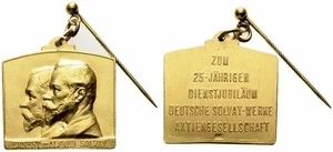 Solvay Werke Bernburg Ernest & Alfred Plakette Silber Medaille 25 Dienstjubiläum - Picture 1 of 1