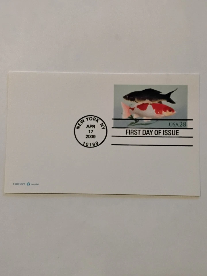 KOI FISH 2009 FIRST DAY ISSUE POSTAL CARD MINT CONDITION SCOTT #UX556 - Image 1 of 1