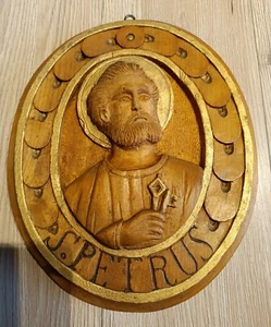 St.Petrus, Holz-Bild, Unikat - Bildhauer: Paul Bucher Ochsenhausen 1933, Rarität - Bild 1 von 11