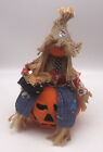 Scarecrow On Jack O Lantern Halloween Figure