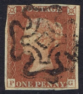 1841 1d Red Pl 26 PG 4m RARE TADCASTER MALTESE CROSS - Picture 1 of 1