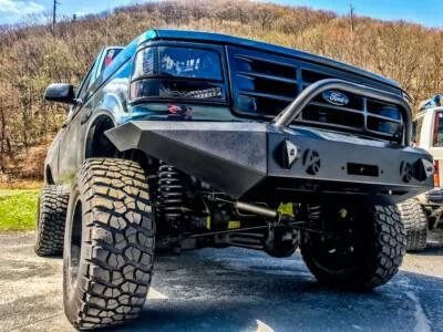 Modular Front Bumper With Bullbar Fit For Ford Full Size Trucks (1992-1996) Foto 1 de 4