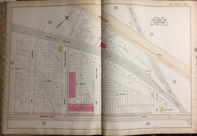 Mapa del atlas de Fenway Kenmore Boston & Albany Rail Road Massachusetts Plat 1888 Foto 1 de 4
