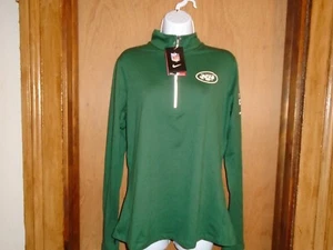 New York Jets Nike Dri Fit Stay Warm Women's Green 1/4 Zip Pullover All Sizes - Picture 1 of 4