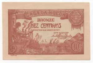 PORTUGAL 10 CENTAVOS 1917 PICK 96 AU - Picture 1 of 2