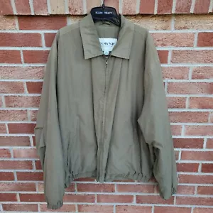 Towne by London Fog Brown Suede Lightweight Jacket Men's Size Large Lined - Picture 1 of 7