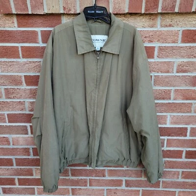 Towne by London Fog Brown Suede Lightweight Jacket Men's Size Large Lined - Image 1 of 4
