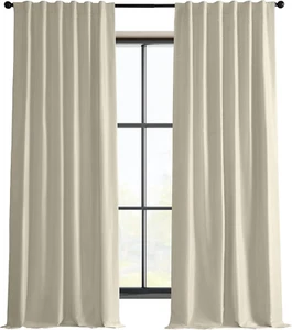 Faux Silk Blackout Curtains 108 Inches Long for Bedroom & Living Room Vintage Te - Picture 1 of 10