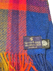 Vintage Spean Bridge Scotland 58x 62” Tartan  Pure New Wool Blanket W/ Fringe - Picture 1 of 6