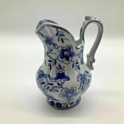 Andrea by Sadek 6 Inch Blue and White Vintage Creamer MCM Collectible - Image 1 of 4