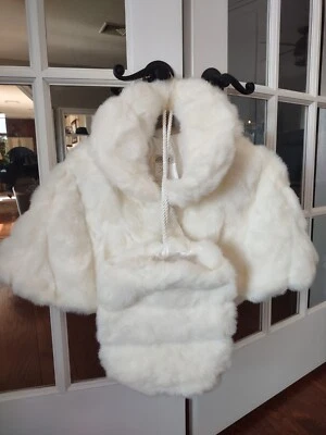 Capa y manguito de cuello de piel sintética blanco vintage ÚNICO KATHLEEN FOR SWEET HERB para mujer Foto 1 de 4