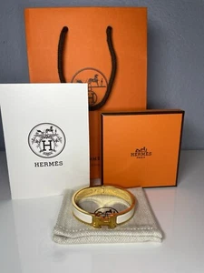 Hermes Clic H Bracelet Cream GM 85 - Picture 1 of 10