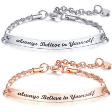 Stainless Steel Always Believe in Yourself Rope Chain Bracelet for Her