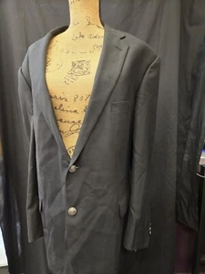 VTG Stafford Essentials 2 Button Black Blazer Size 3XL with Silver Buttons - Picture 1 of 6