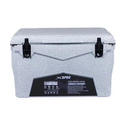 Xspec 60 Qt Roto Molded High Performance Ice Chest Outdoor Cooler, Granite Print