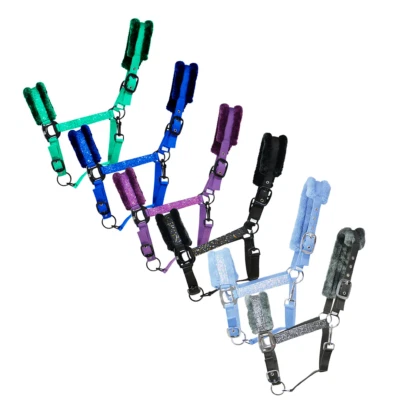 Hy Equestrian Dazzle Kopfkragen mit Fleece-Polsterung Gold & Silber Stern Detail