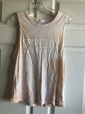 Camiseta sin mangas Spiritual Gangster rosa pálido musculosa blanca con logotipo para mujer talla pequeña Foto 1 de 3