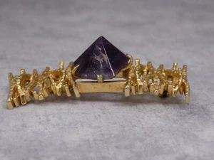 Grosse for Dior 1968 Germany Faceted Natural Amethyst Bar Pin Brooch - Picture 1 of 7
