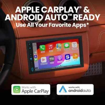 BOSS Double 2-DIN Car 7" Receiver Apple Carplay/Android Auto SiriusXM BE7ACP.X - Image 1 of 4