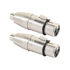 2Pcs Xlr Female To Rca Female Adapter Connector For Microphone Speaker
