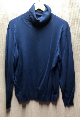 Suéter Andrew Marc Talla XL Azul Capucha Cuello Tortuga Foto 1 de 4