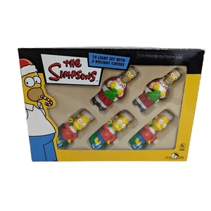 The Simpsons Indoor/Outdoor Christmas Lights, 10 Light Set With 5 Holiday Covers - Picture 1 of 8