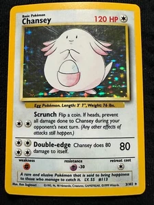 Chansey Base Set 3/102 Holo Rare - Vintage WotC Pokemon TCG LP - Picture 1 of 6