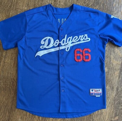 Majestic Authentic Collection Los Angeles Dodgers Mesh Jersey #66 Puig Size 54 - Image 1 of 4