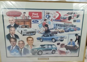 Vintage Druck Bilder von Henry Ford und seinen Nachkommen links signiert - Bild 1 von 8