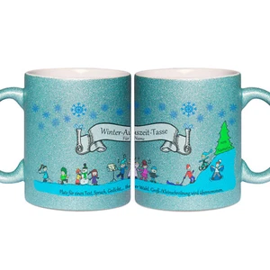 Glitzer Winter-Auszeit-Tasse Weihnachtsgeschenk Erzieherin oder Lehrerin - Bild 1 von 4