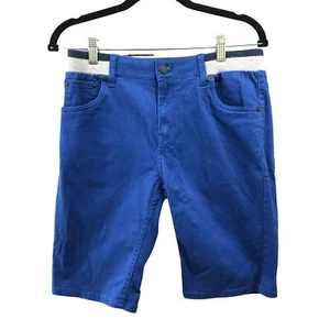 Levi's Slim Fit Chino Shorts Youth Boys Size 18 Waist 29'' Blue Pull On Flat - Picture 1 of 7