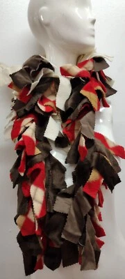 Cachecol de lã VERMELHO MARROM DIAMANTE XADREZ CACHECOL TECIDOS ESTRANHOS VELUDO FUNKY FERIADO  - Imagem 1 de 4