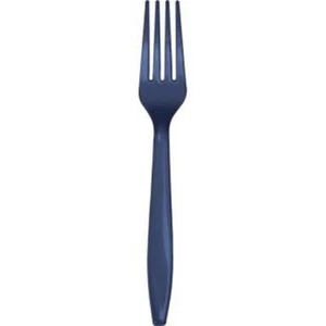 Navy Blue Heavy Duty Plastic Forks 24 Per Pack Tableware Supplies Decorations - Picture 1 of 1