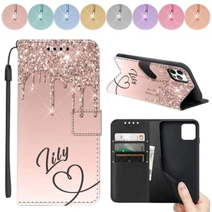 Wallet Case Leather Cover Personalised Pattern For iPhone 16 15 14 13 Pro Max 17 - Picture 1 of 100