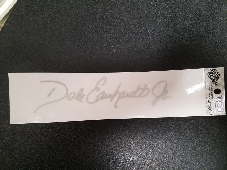   Dale Earnhardt Jr. signature name  STATIC CLING     2 x 8  (silver)  Nascar - Image 1 of 1