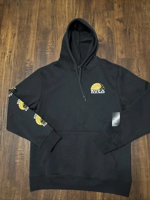 NUEVO CON ETIQUETAS RVCA Oliver Pullover Performance Sudadera con Capucha Gráfico Logo Para Hombre Pequeño. A2 Foto 1 de 4