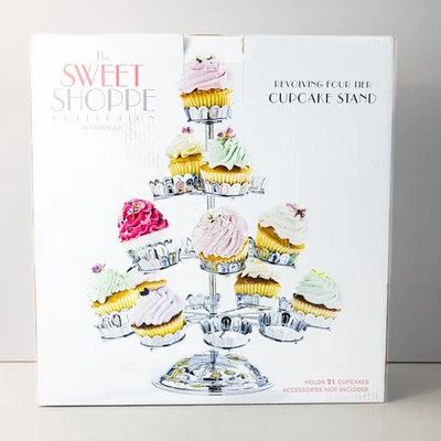 Soporte/soporte giratorio para cupcakes de 4 niveles The Sweet Shoppe para 21 cupcakes nuevo Foto 1 de 4
