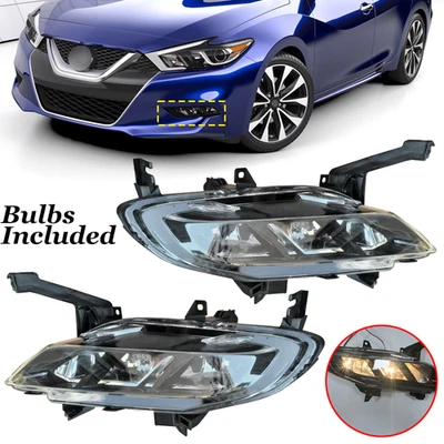Pair Front Driving Fog Light Lamp W/Bulbs For 2016-2018 Nissan Maxima LH RH - Image 1 of 4