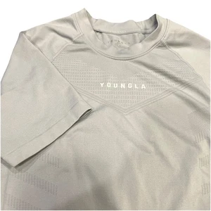 YoungLA Grey SuperVillain Compression Tee Men's Size Medium Gym Training Shirt - Picture 1 of 7