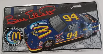 Bill Elliot NASCAR aluminio en relieve 12x6 matrícula McDonalds #94 Foto 1 de 2
