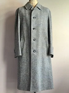 Abrigo Dunn & Co Kynoch Tweed Hombre Talla 44 Gris Balmacaan Raglán Espiga - Imagen 1 de 15