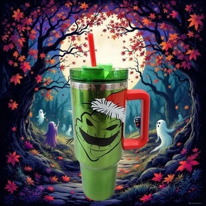 OOGIE BOOGIE TUMBLER NIGHTMARE BEFORE CHRISTMAS 40OZ GREEN EXCLUSIVE BRAND NEW! - Picture 1 of 8